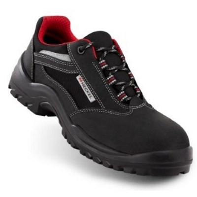 Sapato de segurança Heckel Focus 2.0 S3 em nobuck preto com interior vermelho | S3